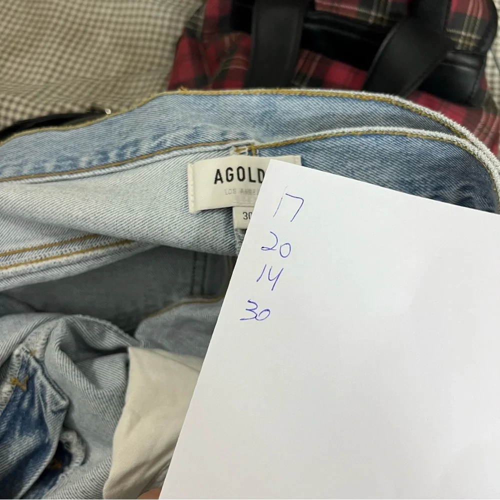 AGOLDE Blue Broken Waistband Jeans